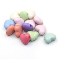 Malede akryl perler, Heart, du kan DIY, blandede farver, 18x16x9mm, Ca. 1000pc'er/Bag, Solgt af Bag