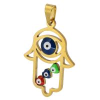 Evil Eye Pendants, 304 Stainless Steel, Vacuum Plating, fashion jewelry & DIY, golden, nickel, lead & cadmium free, 20x28x3mm, Hole:Approx 3mm, Sold By PC