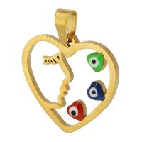 Evil Eye Pendants, 304 Stainless Steel, Vacuum Plating, fashion jewelry & DIY, golden, nickel, lead & cadmium free, 20x19x2mm, Hole:Approx 3mm, Sold By PC