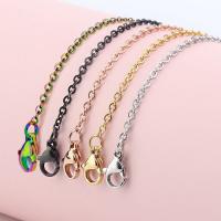 Stainless Steel Jewelry Necklace, 304 Stainless Steel, with 1.97inch extender chain, fashion jewelry & Unisex & different size for choice, more colors for choice, Length:Approx 17.72 Inch, Sold By PC