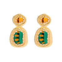Brass Drop Earring gold color plated fashion jewelry & for woman & enamel nickel lead & cadmium free Sold By Pair