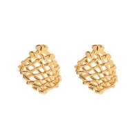 Brass Stud Earring gold color plated fashion jewelry & for woman golden nickel lead & cadmium free Sold By Pair