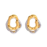 Brass Stud Earring irregular plated fashion jewelry & detachable & for woman nickel lead & cadmium free Sold By Pair
