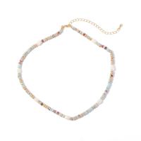 Freshwater Pearl Mässing Chain Necklace, Ädelsten, med Freshwater Pearl & Mässing, med 10cm extender kedja, guldfärg pläterade, mode smycken & för kvinna, 4.50mm, Längd 41 cm, Säljs av PC