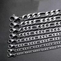Stainless Steel Chain halskæde, 304 rustfrit stål, forskellige længde for valg & forskellig størrelse for valg & for mennesket, oprindelige farve, Solgt af Strand