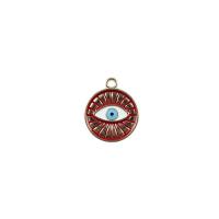 Evil Eye Pendants, Tibetan Style, gold color plated, DIY & enamel, more colors for choice, nickel, lead & cadmium free, 16x19mm, Sold By PC