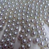 Runde ferskvandskulturperle Beads, Ferskvandsperle, du kan DIY & ingen hul, hvid, 6.5-7mm, Solgt af PC