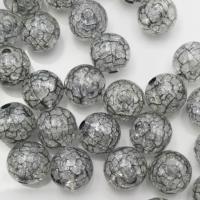 Transparent Acrylic Beads Round DIY grey Approx Sold By Bag