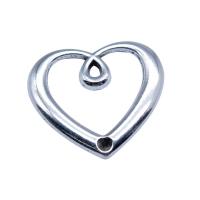 Zinc Alloy Heart Pendants antique silver color plated vintage & DIY & hollow silver color nickel lead & cadmium free Sold By PC