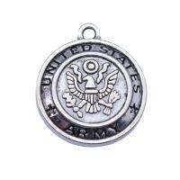 Tibetan Style Pendants, Flat Round, antique silver color plated, vintage & DIY & different designs for choice, more colors for choice, nickel, lead & cadmium free, 20x23mm, Sold By PC