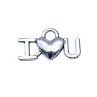 Tibetan Style Heart Pendants, antique silver color plated, vintage & DIY, nickel, lead & cadmium free, 9x17mm, Sold By PC