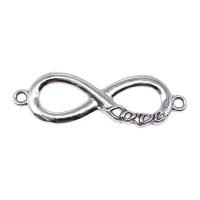 Infinity Tibetan Style Connector, antique silver color plated, vintage & DIY & 1/1 loop & hollow, nickel, lead & cadmium free, 40x13mm, Sold By PC