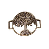 Tibetan Style Connector, Tree, antique bronze color plated, DIY & 1/1 loop & hollow, nickel, lead & cadmium free, 24x32mm, Sold By PC