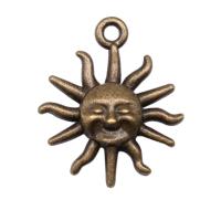Tibetan Style Pendants, Sun, antique bronze color plated, DIY, nickel, lead & cadmium free, 23x19mm, Sold By PC