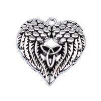 Zinc Alloy Heart Pendants antique silver color plated DIY & hollow nickel lead & cadmium free Sold By PC