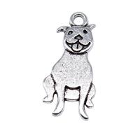 Tibetan Style Animal Pendants, Dog, antique silver color plated, DIY, nickel, lead & cadmium free, 10x20mm, Sold By PC