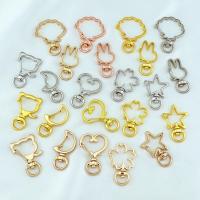 Tibetan Style Key Clasp, plated, DIY & different styles for choice & hollow, more colors for choice, nickel, lead & cadmium free, Approx 100PCs/Bag, Sold By Bag