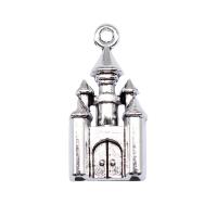 Tibetan Style Pendants, Castle, antique silver color plated, DIY, nickel, lead & cadmium free, 14x28mm, Sold By PC