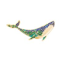Enamel Brooch, Tibetan Style, Whale, fashion jewelry & for woman, nickel, lead & cadmium free, 45x20mm, Sold By PC