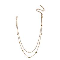 Multi Layer Necklace, 304 Stainless Steel, with 3.94inch extender chain, Double Layer & fashion jewelry & for woman, more colors for choice, Sold Per Approx 15.75 Inch, Approx 13.78 Inch Strand