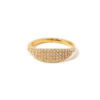 Zirkonia Edelstahl-Finger- Ring, Modeschmuck & verschiedene Größen vorhanden & Micro pave Zirkonia & für Frau, goldfarben, frei von Nickel, Blei & Kadmium, 6mm, Größe:6-8, verkauft von PC