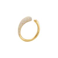 Zirkonia Edelstahl-Finger- Ring, Modeschmuck & verschiedene Stile für Wahl & Micro pave Zirkonia & für Frau, goldfarben, frei von Nickel, Blei & Kadmium, verkauft von PC
