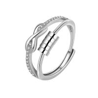 Brass Finger Ring platinum color plated Adjustable & for woman platinum color Sold By PC