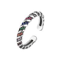Cúbicos Circonia Micro Pave anillo de latón, metal, chapado en color de platina, Ajustable & micro arcilla de zirconia cúbica & para mujer, color de platina, Vendido por UD