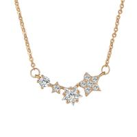 Cubic Zircon Micro Pave Brass Necklace, plated, micro pave cubic zirconia & for woman, more colors for choice, Length:Approx 15.74 Inch, Sold By PC