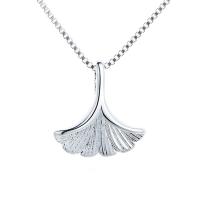 Brass Necklace Ginkgo Leaf plated for woman Length Approx 16.14 Inch Sold By PC