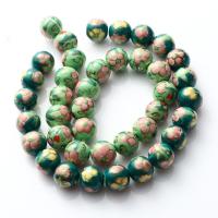 Kunstdruck Porzellan Perlen, DIY, keine, 13x13x13mm, Bohrung:ca. 1mm, 20PCs/Strang, verkauft per ca. 9.5 ZollInch Strang