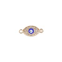 Evil Eye Pendants, Tibetan Style, plated, DIY & enamel & with rhinestone & double-hole, more colors for choice, nickel, lead & cadmium free, Sold By PC