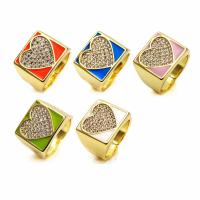 Cubic Zirconia Micro Pave Brass Ring high quality plated fashion jewelry & micro pave cubic zirconia & for woman Sold By PC