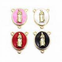 Brass Jewelry Connector, high quality plated, fashion jewelry & for woman & 2/1 loop & enamel, more colors for choice, 12x16x2.80mm, Sold By PC