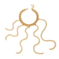 Mode-Fringe-Halskette, Zinklegierung, mit Verlängerungskettchen von 6cm, goldfarben plattiert, Modeschmuck & für Frau, goldfarben, Länge:38.5 cm, verkauft von PC