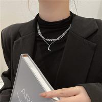 Multi слой ожерелье, цинковый сплав, с 6cm наполнитель цепи, плакирован серебром, Двойной слой & ювелирные изделия моды & разные стили для выбора & Женский, серебряный, длина:44 см, продается PC