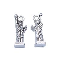 Tibetan Style Pendants, Lady Liberty, antique silver color plated, vintage & DIY, nickel, lead & cadmium free, 7x20mm, Sold By PC