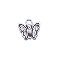Tibetan Style Pendants, Butterfly, antique silver color plated, vintage & DIY, nickel, lead & cadmium free, 12x13mm, Sold By PC