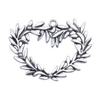 Tibetan Style Heart Pendants, antique silver color plated, vintage & DIY & hollow, nickel, lead & cadmium free, 33x43mm, Sold By PC