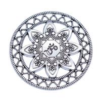 Tibetan Style Hollow Pendants, Flat Round, antique silver color plated, vintage & DIY, nickel, lead & cadmium free, 47x47mm, Sold By PC
