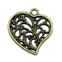 Tibetan Style Heart Pendants, antique bronze color plated, vintage & DIY & hollow, nickel, lead & cadmium free, 20x19mm, Sold By PC