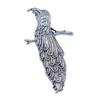 Tibetan Style Animal Pendants, Peacock, antique silver color plated, vintage & DIY, nickel, lead & cadmium free, 32x60mm, Sold By PC