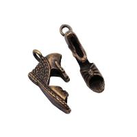 Tibetan Style Shoes Pendants, antique bronze color plated, vintage & DIY, nickel, lead & cadmium free, 19x10mm, Sold By PC