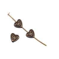 Tibetan Style Heart Beads, antique bronze color plated, vintage & DIY, nickel, lead & cadmium free, 5.50x6.50mm, Sold By PC