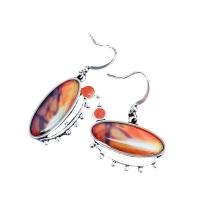 Natural Gemstone Earrings Zinc Alloy with Glass antique silver color plated fashion jewelry & for woman nickel lead & cadmium free Sold By Pair