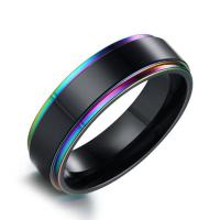 Пальцевидное Кольцо Титановой Стали, титан, ювелирные изделия моды & разный размер для выбора & Мужский, 6x2mm, продается PC