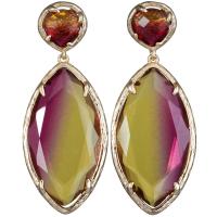 Zinc Alloy Drop Earrings with Glass fashion jewelry & for woman nickel lead & cadmium free 53mm Sold By Pair