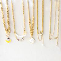 Edelstahl Schmuck Halskette, 304 Edelstahl, Modeschmuck & verschiedene Stile für Wahl & für Frau, goldfarben, verkauft von Strang