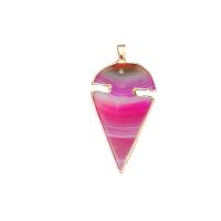 Agate Jewelry Pendants, Brass, with Agate, fashion jewelry & for woman, more colors for choice, nickel, lead & cadmium free, 60x30mm, Sold By PC