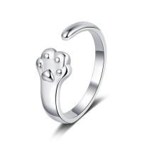 Brass Finger Ring, Claw, platinum color plated, Adjustable & for woman, platinum color, nickel, lead & cadmium free, 7.40mm, Inner Diameter:Approx 16mm, Sold By PC